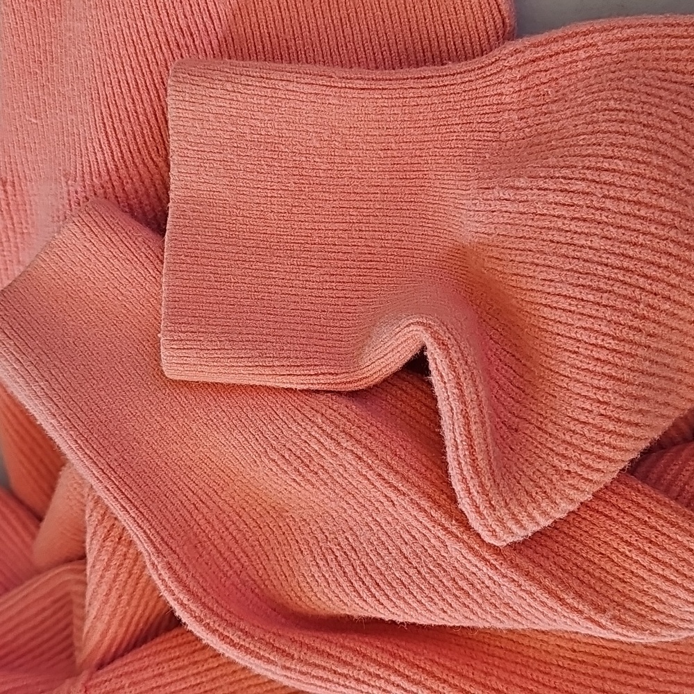 Free People Big Plans Ribbed Cardigan Sweater - Size Large - Peach/Coral - Picture 14 of 15